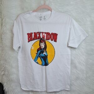 Marvel Adult White Black Widow Graphic Tee